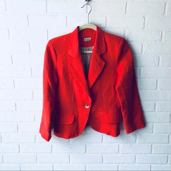 Cremieux Orange Blazer S - Picture 1 of 7